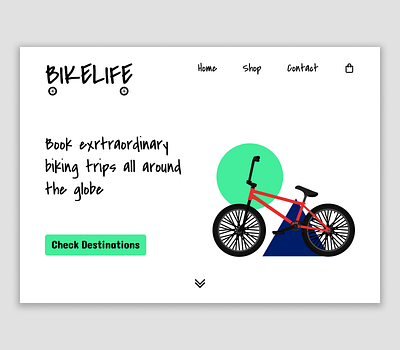 Bike trip booking platform branding design illustration ui website