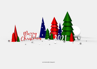 Merry Christmas 3D illustration 2021 3d art 3d illustration adobe dimension branding christmas design evelin illustration logo ui ux web