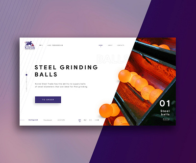 Landing page design for a steel parts company design designer desktop main page main screen site web web design web design webdesign website website design