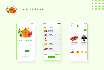 Online Vegetables purchasing app adobe xd app ilustrator vegatable