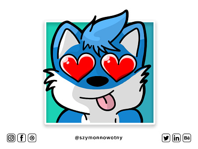 Twitch Wolf Love Emote #1 art artist artwork design digital digital art digital painting digitalart drawing drawings emoteart twitch twitchemote