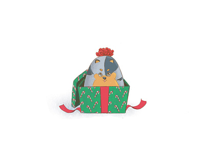 christmas gift christmas green illustration puppy red