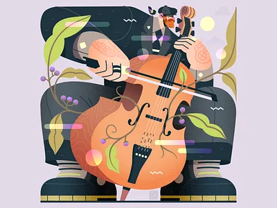 Birds, Plants & Music (Collection) bird birds character fashion flat flower flowers illustration instrument jewels music musician nature plant plants playing retro tattoo vector vintage