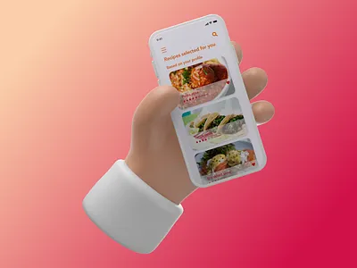 Daily UI challenge 091 3d 3d mockup adobexd app curated for you daily ui dailyui design food food app gradient mobile mobile app mobile app design ui ui challenge ux ux design uxdesign uxui