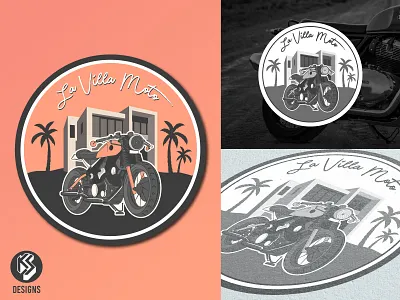 La Villa Moto Logo Design badgelogo branding illustrator logo logodesign logodesigner retro retro logo vector