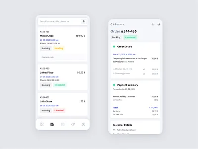 Order Management App mobile crm interface invoice managment minimal mobile mobile app mobile ui order order management saas searching uidesign