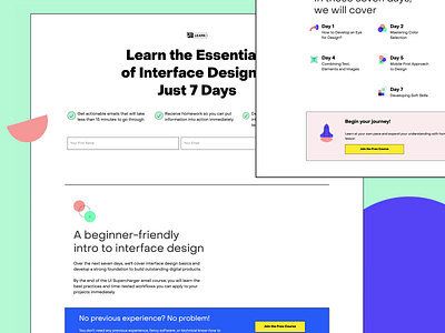 UI Learn Landing Page app course design free freebie ios mobile prototype ui ux web