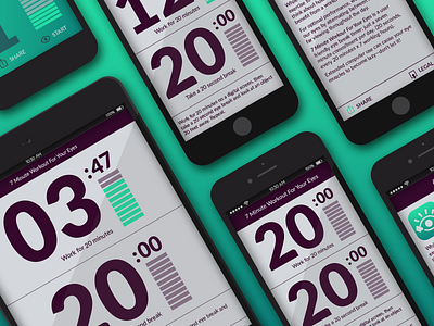 7 Minute Workout for your Eyes appdesign appdevelopment eyes health app interaction design interface uiux ux ux design uxdesign workout app