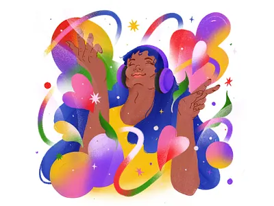Music Flow brazil gradient illustration jam jovial music woman