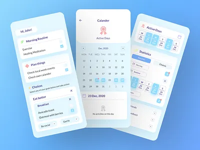 Life system App app app design calander concept design days events mobile app morning morning routine motivation planner plans reminder ui ui design ux