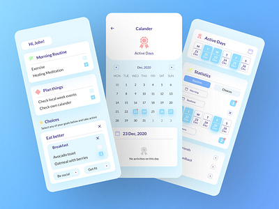 Life system App app app design calander concept design days events mobile app morning morning routine motivation planner plans reminder ui ui design ux