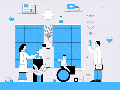In hospital adobe design health hospital illustration illustrator science vector