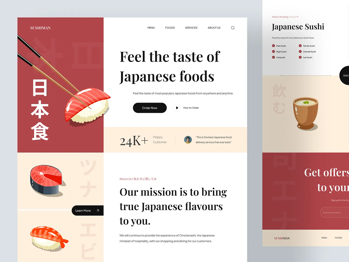 Sushiman: A Modern Japanese Food Website Design