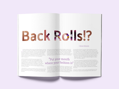 Back Rolls editorial design graphicdesign typogaphy