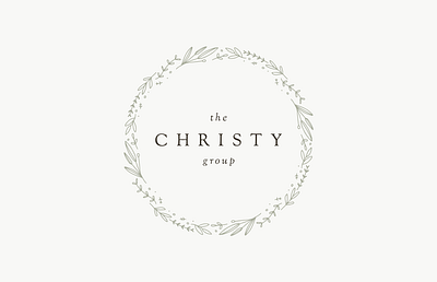 The Christy Group - Real Estate Branding & Logo Design branches earthtones elegant logodesign natural nest real estate serifs twigs wreath