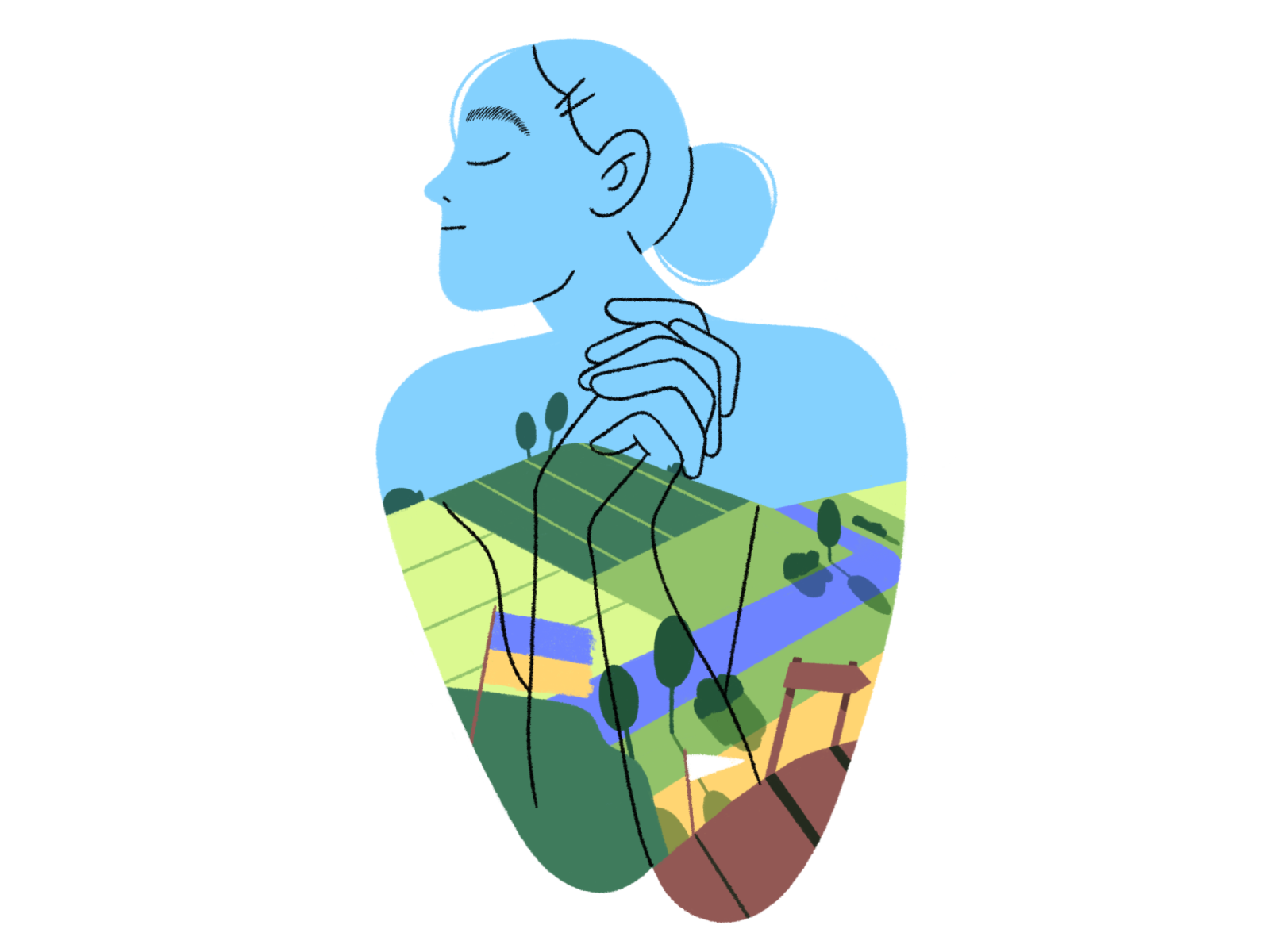 Pray for 🇺🇦 animation character design flat girl graphic human illustration landscape people ukraine vector woman