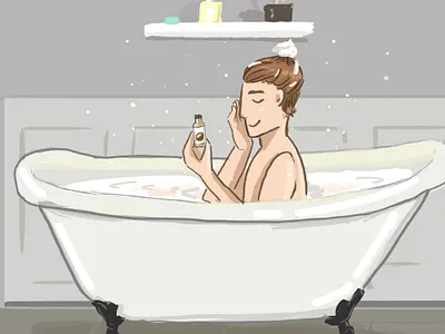 Relaxing Bath digital illustration digital painting digitalart illustraion illustration photoshop art procreate procreate app procreate art procreateapp