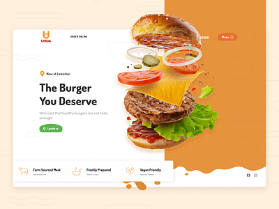 Burger Store Website Design burger food food delivery illustration landing page restaurent ui design uiux website website design