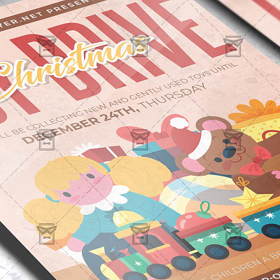 Toys Drive - Flyer PSD Template christmas christmas 2020 christmas flyer christmas market christmas menu christmas vacation menu design menu set new year menu new year menu set xmas xmas flyer xmas menu set