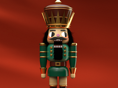 Nutcracker 3d 3d art 3d modeling christmas cinema4d holidays illustration illustrator nutcracker xmas