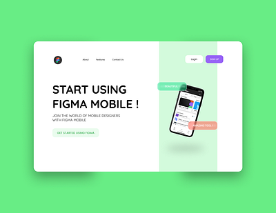 Figma Mobile Landing concept design figma figma design figmadesign frontend mobile mobile app mobile app design mobile design mobile ui ui ux webdesign website website design