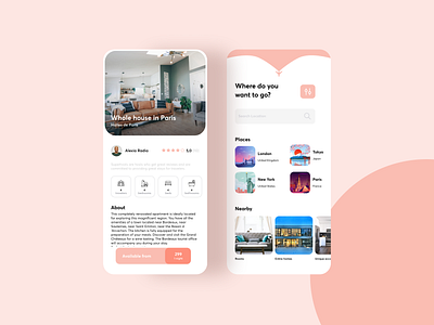 Home Rental App Services apartment app branding clean design minimal mobile rent rental rental app renting ui ux