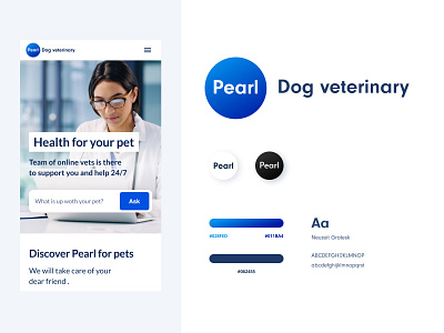 Pearl logotype concept blue branding bright color design flat icon illustration interfacedesign logo logotype minimal pearl typography ui vector visualization web