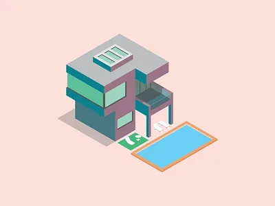 Isometric House cmyk colors design illustration illustrator isometric isometric design minimal modern