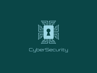 Cyber security logo template abstract blue business button engineering gears icon illustration internet symbol technology wheel