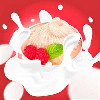 Yoghurt Poster design asset branding design flat illustration