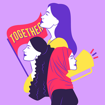 Together activism character design digital painting diversity editorial art illustration political pop art