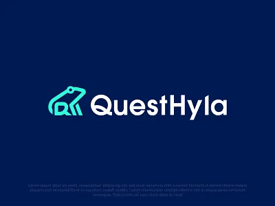 Quest Hyla brand brand identity brandauxin branding business logo circle colorfull custom design dribble frog frog logo icon modern modern logo q letter logo typography ux vector web