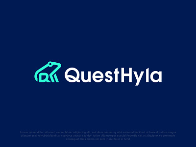 Quest Hyla brand brand identity brandauxin branding business logo circle colorfull custom design dribble frog frog logo icon modern modern logo q letter logo typography ux vector web