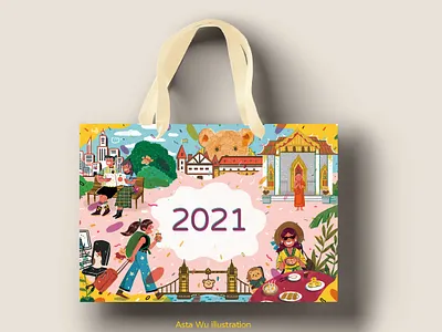 2021 art artwork character graphicdesign illustration paper bag travel