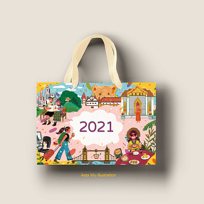 2021 art artwork character graphicdesign illustration paper bag travel