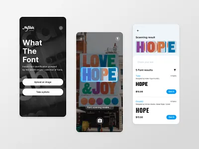 What The Font Mobile App Concept app design clean clean ui concept font fonts mobile app mobile ui scan ui ux