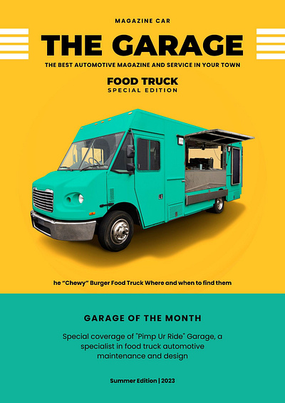 The Garage Food Truck advertisement banners illustration vector
