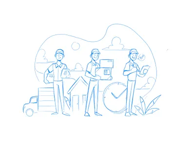 Delivery guy sketch branding cartoon deliver delivery design illustraion illustration kids landing page logo mascot ui