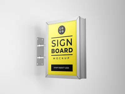 Signboard mockup design brand high resolution identity mockup signboard signboard mockup smart object