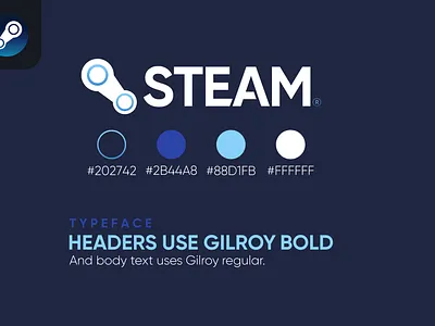 Steam by Valve | Rebrand app branding design rebrand steam valve
