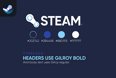 Steam by Valve | Rebrand app branding design rebrand steam valve