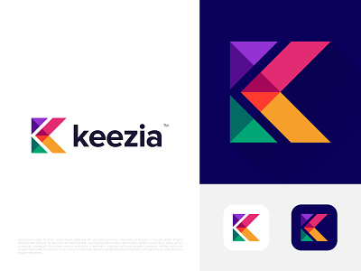 Keezia - Logo Design abstract app logo arrow arrow logo branding creative k logo k monogram letter logo logo mark symbol logomark logotype mark modern monogram negative space logo symbol technology typhography