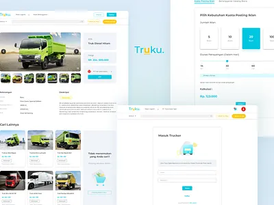 Truku - E Logistic blue color design flat fun logisitic minimal transportation truck ui ux vector