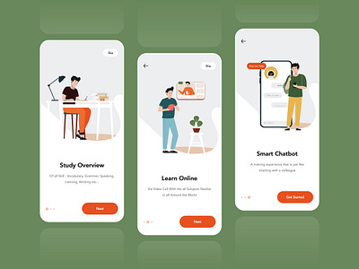 E-Learning Onboarding app designer dribbble education app education onboarding flat design illustration intro intro screen minimal design mobile app onboarding onboarding screen ui design uiuxdesign