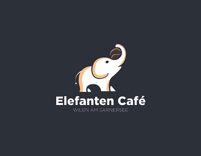 Elefanten cafe branding business cafe elephant flat logo logo design modern