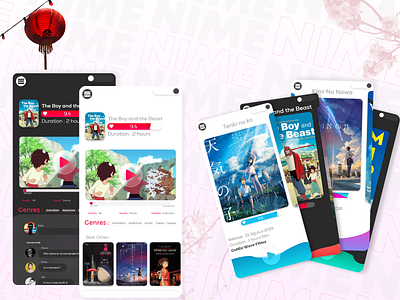 Nime : watching anime anime anime ui app desain ikon interface japanese japanese ui mobile design mobile ui mobileapp mobileappdesign mobileapplication mobileapps tipografi ui uidesign uiux ux