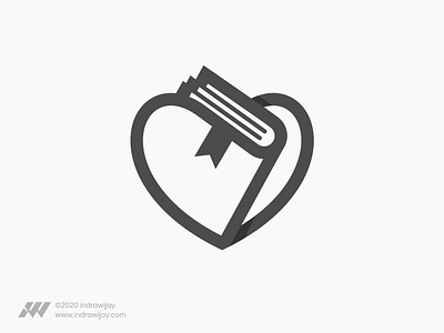 Love Book Logo book branding heart icon logo love mark