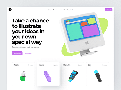 NEW FREEBIE 🎉 3D Slam objects 3d colorful craftwork design free freebie illustration illustrations landing launch new ph product release ui ux volumetric web website