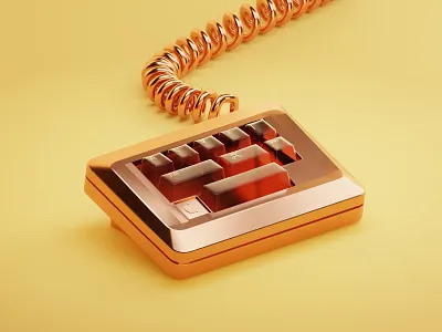 Keyboard 3d blender blender3d golden illustration isometric keyboard lowpoly render