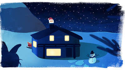 Christmas night childish illustration childrens illustration christmas illustration illustrator night